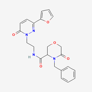 4-benzyl-N-(2-(3-(furan-2-yl)-6-oxopyridazin-1(6H)-yl)ethyl)-5-oxomorpholine-3-carboxamide