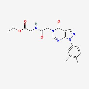 ethyl 2-(2-(1-(3,4-dimethylphenyl)-4-oxo-1H-pyrazolo[3,4-d]pyrimidin-5(4H)-yl)acetamido)acetate