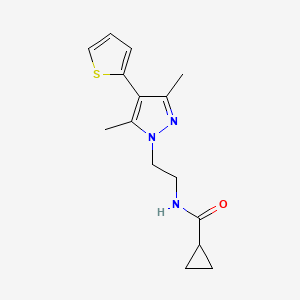 N-(2-(3,5-dimethyl-4-(thiophen-2-yl)-1H-pyrazol-1-yl)ethyl)cyclopropanecarboxamide