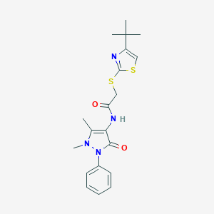 2-[(4-tert-butyl-1,3-thiazol-2-yl)sulfanyl]-N-(1,5-dimethyl-3-oxo-2-phenyl-2,3-dihydro-1H-pyrazol-4-yl)acetamide