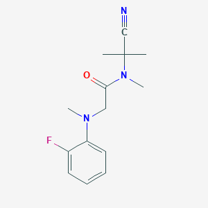 molecular formula C14H18FN3O B2854393 N-(1-cyano-1-methylethyl)-2-[(2-fluorophenyl)(methyl)amino]-N-methylacetamide CAS No. 1252475-43-6