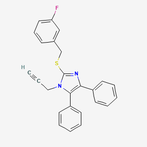 molecular formula C25H19FN2S B2854398 4,5-diphenyl-1-(2-propynyl)-1H-imidazol-2-yl 3-fluorobenzyl sulfide CAS No. 339277-96-2