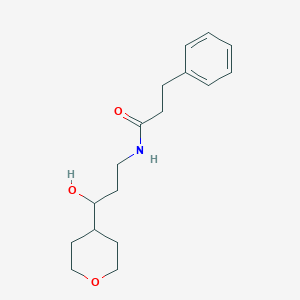 N-(3-hydroxy-3-(tetrahydro-2H-pyran-4-yl)propyl)-3-phenylpropanamide