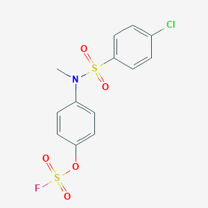 molecular formula C13H11ClFNO5S2 B2854407 1-[(4-Chlorophenyl)sulfonyl-methylamino]-4-fluorosulfonyloxybenzene CAS No. 2411247-77-1