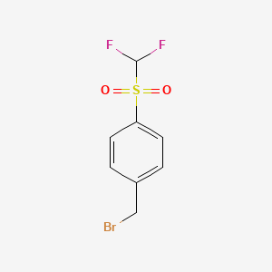 molecular formula C8H7BrF2O2S B2854413 1-(Bromomethyl)-4-[(difluoromethyl)sulfonyl]benzene CAS No. 885529-55-5