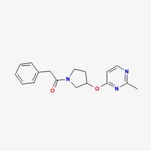 molecular formula C17H19N3O2 B2854417 1-{3-[(2-Methylpyrimidin-4-yl)oxy]pyrrolidin-1-yl}-2-phenylethan-1-one CAS No. 2034502-58-2