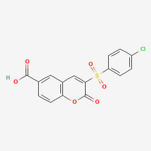 3-[(4-chlorophenyl)sulfonyl]-2-oxo-2H-chromene-6-carboxylic acid