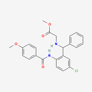 Methyl 2-({[5-chloro-2-(4-methoxybenzamido)phenyl](phenyl)methyl}amino)acetate