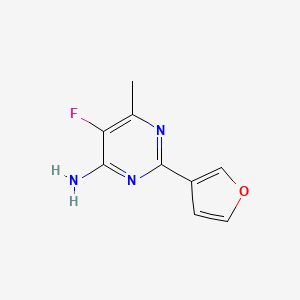 molecular formula C9H8FN3O B2854431 5-Fluoro-2-(furan-3-yl)-6-methylpyrimidin-4-amine CAS No. 1478863-32-9