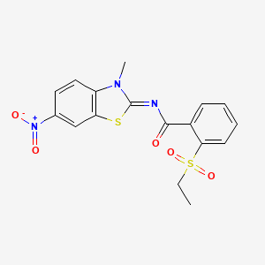 2-ethylsulfonyl-N-(3-methyl-6-nitro-1,3-benzothiazol-2-ylidene)benzamide
