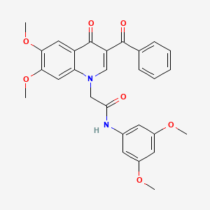 2-(3-benzoyl-6,7-dimethoxy-4-oxoquinolin-1(4H)-yl)-N-(3,5-dimethoxyphenyl)acetamide