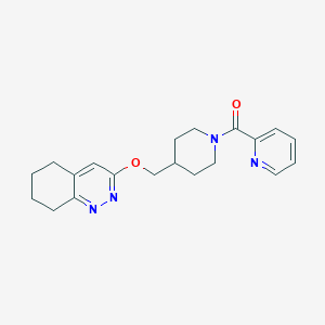 molecular formula C20H24N4O2 B2854440 Pyridin-2-yl-[4-(5,6,7,8-tetrahydrocinnolin-3-yloxymethyl)piperidin-1-yl]methanone CAS No. 2320221-87-0