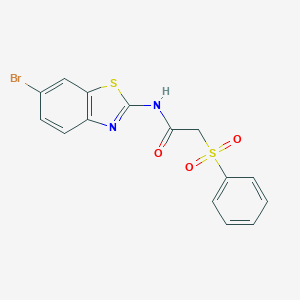 molecular formula C15H11BrN2O3S2 B285447 N-(6-bromo-1,3-benzothiazol-2-yl)-2-(phenylsulfonyl)acetamide 