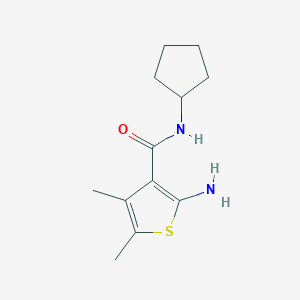 molecular formula C12H18N2OS B2854470 2-amino-N-cyclopentyl-4,5-dimethylthiophene-3-carboxamide CAS No. 590355-67-2