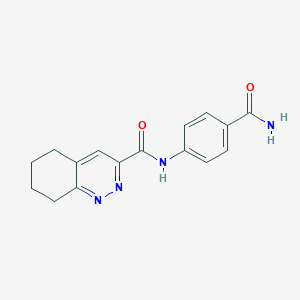 molecular formula C16H16N4O2 B2854472 N-(4-Carbamoylphenyl)-5,6,7,8-tetrahydrocinnoline-3-carboxamide CAS No. 2415539-83-0