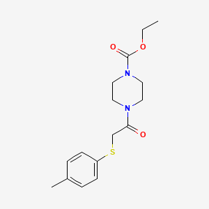 molecular formula C16H22N2O3S B2854473 Ethyl 4-(2-(p-tolylthio)acetyl)piperazine-1-carboxylate CAS No. 358755-58-5