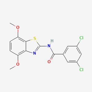molecular formula C16H12Cl2N2O3S B2854489 3,5-dichloro-N-(4,7-dimethoxy-1,3-benzothiazol-2-yl)benzamide CAS No. 912762-51-7