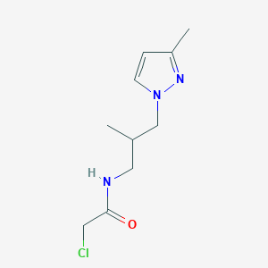 2-Chloro-N-[2-methyl-3-(3-methylpyrazol-1-yl)propyl]acetamide