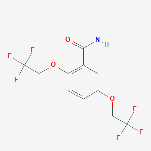 molecular formula C12H11F6NO3 B2854506 N-methyl-2,5-bis(2,2,2-trifluoroethoxy)benzamide CAS No. 477863-91-5