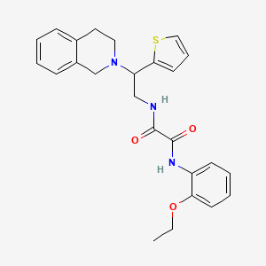 molecular formula C25H27N3O3S B2854510 N1-(2-(3,4-dihydroisoquinolin-2(1H)-yl)-2-(thiophen-2-yl)ethyl)-N2-(2-ethoxyphenyl)oxalamide CAS No. 898424-90-3
