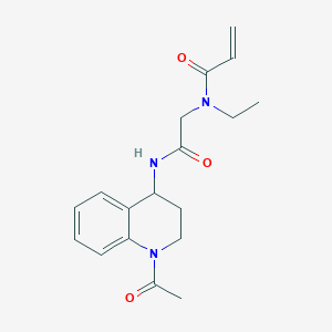 N-[2-[(1-Acetyl-3,4-dihydro-2H-quinolin-4-yl)amino]-2-oxoethyl]-N-ethylprop-2-enamide