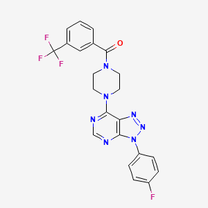 (4-(3-(4-fluorophenyl)-3H-[1,2,3]triazolo[4,5-d]pyrimidin-7-yl)piperazin-1-yl)(3-(trifluoromethyl)phenyl)methanone