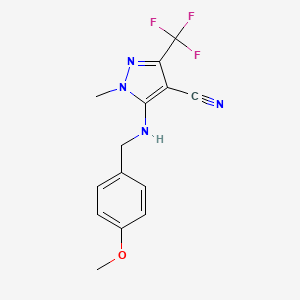 5-[(4-Methoxyphenyl)methylamino]-1-methyl-3-(trifluoromethyl)pyrazole-4-carbonitrile