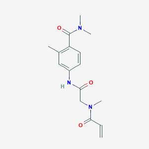 molecular formula C16H21N3O3 B2854518 N,N,2-Trimethyl-4-[[2-[methyl(prop-2-enoyl)amino]acetyl]amino]benzamide CAS No. 2200577-00-8