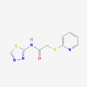 molecular formula C9H8N4OS2 B285452 2-(2-pyridinylsulfanyl)-N-(1,3,4-thiadiazol-2-yl)acetamide 