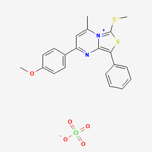 2-(4-Methoxyphenyl)-4-methyl-6-(methylthio)-8-phenylthiazolo[3,4-a]pyrimidin-5-ium perchlorate