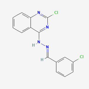 3-chlorobenzenecarbaldehyde N-(2-chloro-4-quinazolinyl)hydrazone