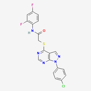 molecular formula C19H12ClF2N5OS B2854527 2-((1-(4-chlorophenyl)-1H-pyrazolo[3,4-d]pyrimidin-4-yl)thio)-N-(2,4-difluorophenyl)acetamide CAS No. 861645-98-9