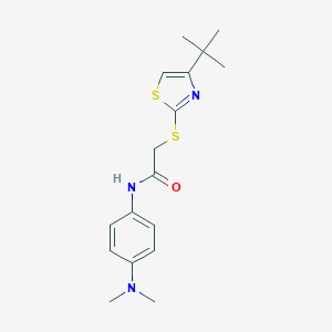 2-[(4-tert-butyl-1,3-thiazol-2-yl)sulfanyl]-N-[4-(dimethylamino)phenyl]acetamide