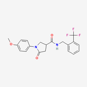 molecular formula C20H19F3N2O3 B2854537 1-(4-methoxyphenyl)-5-oxo-N-[2-(trifluoromethyl)benzyl]pyrrolidine-3-carboxamide CAS No. 1252860-36-8