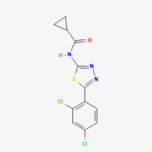 molecular formula C12H9Cl2N3OS B2854538 N-(5-(2,4-二氯苯基)-1,3,4-噻二唑-2-基)环丙烷甲酰胺 CAS No. 391863-87-9
