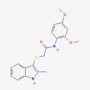 molecular formula C19H20N2O3S B2854546 N-(2,4-dimethoxyphenyl)-2-((2-methyl-1H-indol-3-yl)thio)acetamide CAS No. 536701-93-6