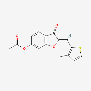 (Z)-2-((3-methylthiophen-2-yl)methylene)-3-oxo-2,3-dihydrobenzofuran-6-yl acetate