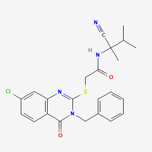 molecular formula C23H23ClN4O2S B2854549 2-(3-benzyl-7-chloro-4-oxoquinazolin-2-yl)sulfanyl-N-(2-cyano-3-methylbutan-2-yl)acetamide CAS No. 764694-77-1