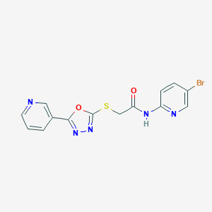 N-(5-bromo-2-pyridinyl)-2-{[5-(3-pyridinyl)-1,3,4-oxadiazol-2-yl]sulfanyl}acetamide