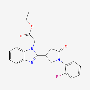 ethyl {2-[1-(2-fluorophenyl)-5-oxopyrrolidin-3-yl]-1H-benzimidazol-1-yl}acetate