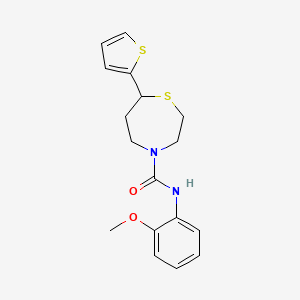 N-(2-methoxyphenyl)-7-(thiophen-2-yl)-1,4-thiazepane-4-carboxamide