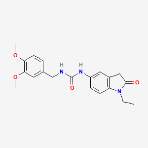 molecular formula C20H23N3O4 B2854569 1-(3,4-Dimethoxybenzyl)-3-(1-ethyl-2-oxoindolin-5-yl)urea CAS No. 1170460-09-9
