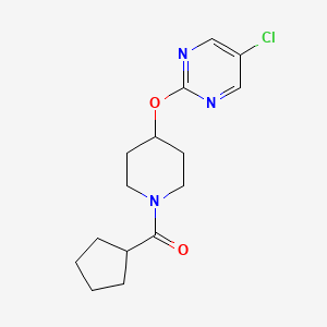 molecular formula C15H20ClN3O2 B2854570 [4-(5-Chloropyrimidin-2-yl)oxypiperidin-1-yl]-cyclopentylmethanone CAS No. 2415468-31-2