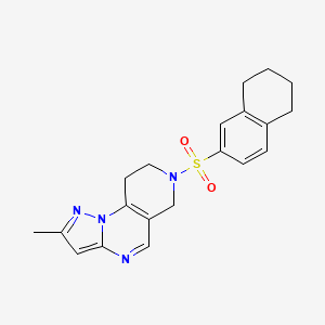 2-Methyl-7-((5,6,7,8-tetrahydronaphthalen-2-yl)sulfonyl)-6,7,8,9-tetrahydropyrazolo[1,5-a]pyrido[3,4-e]pyrimidine