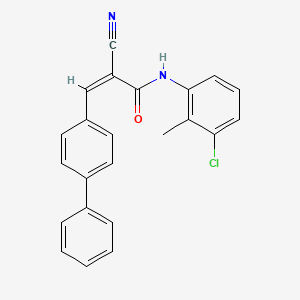 (Z)-N-(3-chloro-2-methylphenyl)-2-cyano-3-(4-phenylphenyl)prop-2-enamide