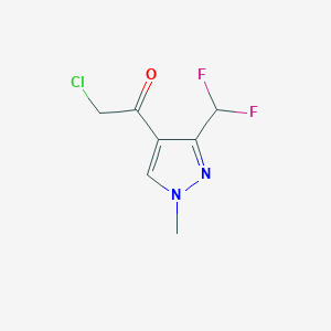 molecular formula C7H7ClF2N2O B2854588 2-Chloro-1-[3-(difluoromethyl)-1-methylpyrazol-4-yl]ethanone CAS No. 2219375-80-9