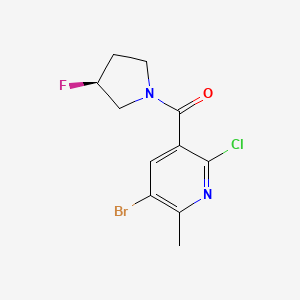 molecular formula C11H11BrClFN2O B2854589 (5-Bromo-2-chloro-6-methylpyridin-3-yl)-[(3S)-3-fluoropyrrolidin-1-yl]methanone CAS No. 2248517-75-9