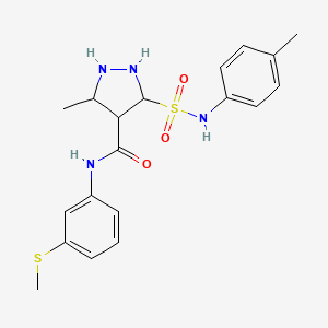 molecular formula C19H20N4O3S2 B2854594 3-methyl-5-[(4-methylphenyl)sulfamoyl]-N-[3-(methylsulfanyl)phenyl]-1H-pyrazole-4-carboxamide CAS No. 1322787-59-6