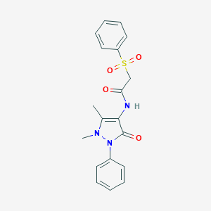 molecular formula C19H19N3O4S B285460 N-(1,5-dimethyl-3-oxo-2-phenyl-2,3-dihydro-1H-pyrazol-4-yl)-2-(phenylsulfonyl)acetamide 