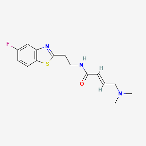molecular formula C15H18FN3OS B2854604 (E)-4-(Dimethylamino)-N-[2-(5-fluoro-1,3-benzothiazol-2-yl)ethyl]but-2-enamide CAS No. 2411323-41-4